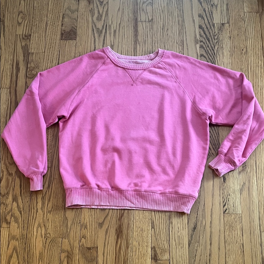 American Eagle Outfitters Bright Pink Crew Neck Sweatshirt